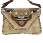 Bull Head Hair On Leather Clutch - Buy Online Embroidered Leather Clutches & Crossbody Handbag at SignatureThings.com