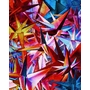 Red and Blue Landscapes of Stellated Polyhedrons with Cells | Rare Digital Artwork | MakersPlace