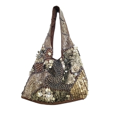 Metal Art Hobo Bag - 100% Cotton Canvas hobo with Metal Art, Buy Designer Hobos, Purses & Handbags Online At SignatureThings.com