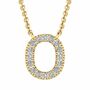 14K Yellow Gold Diamond Initial O Necklace