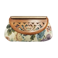 Unique Wood Flap Clutch - BWood flap Clutch With Floral Fabric Body, Designer Purse Buy Online At SignatureThings.com