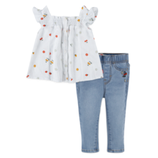 levi'sÂ® multi girls flowy top &amp; denim pants set Jeans Set Levi's