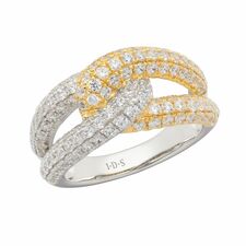 Diamond Two Tone Knot Ring