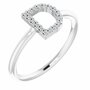 14K White .06 CTW Diamond Initial D Ring