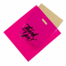 16 x 18 Pack of 100 Thank You Printed Merchandise Bags 1.75 Mil With Die Cut Handle - Infinite Pack