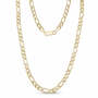 Men Necklace - 7mm Gold Stainless Steel Figaro Link Chain Necklace