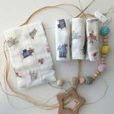 100% Cotton Muslin Baby Washcloths, 2 Layer Ultra Soft