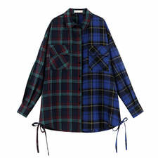 Blackpink Jisoo Two-Tone Plaid Shirt