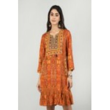 Digital Printed Embroidered Dress