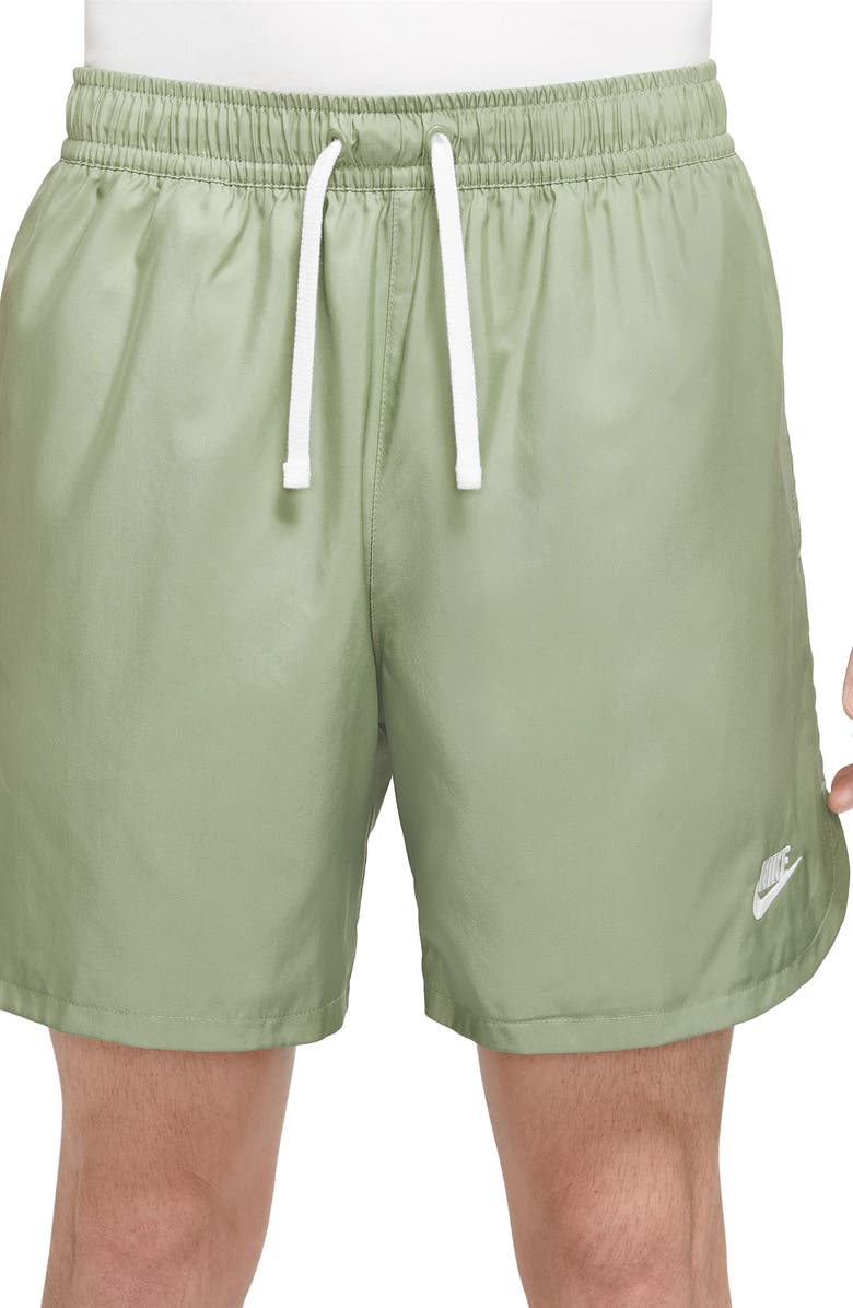Nike Men's Woven Lined Flow Shorts, Main, color, OIL GREEN/ WHITE