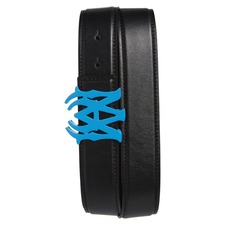 AMIRI Monogram Leather Belt, Main, color, BLACK