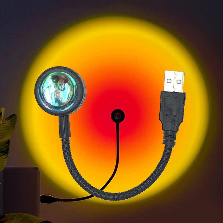 1x USB Sunset Lamp LED Rain...