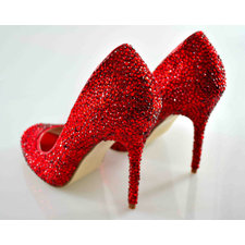 Custom Swarovski Burgundy Claret Red crystal encrusted embellished wedding Bridal peeptoe high heel court pump shoes