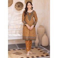 Orange Lawn Printed Co-ord Set