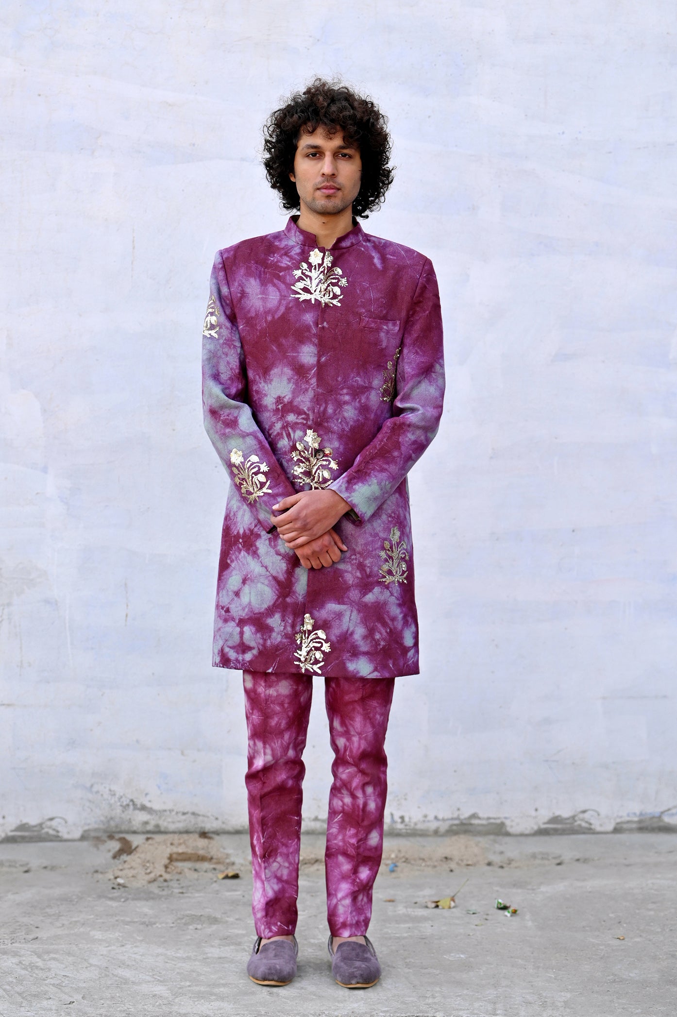 Designer men's linen coat set