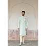 Aqua blue designer sherwani for groom