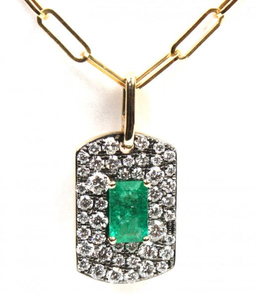 14K Yellow Gold Emerald And...