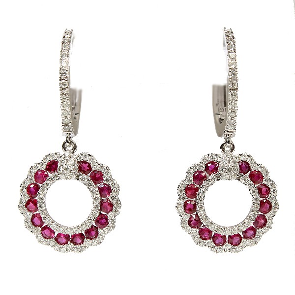 14K White Gold Ruby And Dia...