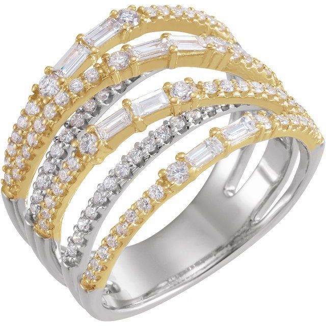 14k White/Yellow 1 Ctw Natu...