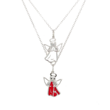 Angel &amp; Devil Reversible Enamel Pendant - .01ctw