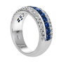 18k White Gold Diamond And Sapphire Band