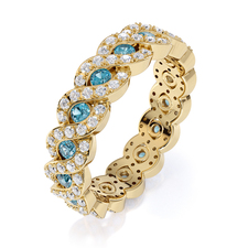Designer Aquamarine Eternity Rings