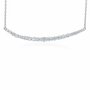 Fire and Ice Natural Diamonds 18K White Gold Curved Ciara Bar Necklace