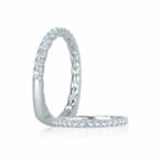 A.JAFFE 18K White Gold Romantically Delicate Quilted Anniversary Band