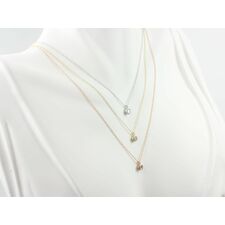Margie 14kt WHITE Gold Dainty Diamond Solitaire Layering Necklace