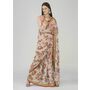 Peach Floral Printed Georgette Saree