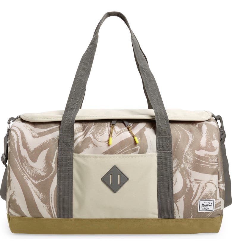 HERSCHEL SUPPLY CO. Heritage Duffle Bag, Main, color, PELICAN MARBLE / DRIED HERB