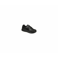 Men's Drew Shoe Surge Black Leather Shoe in Nubuck Black Mesh
