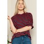 Acting Pro | Stripe Short Ruched Sleeve Top