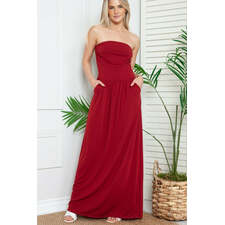 Acting Pro | Plus Solid Tube Maxi Dress