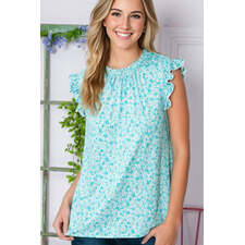 Women's Acting Pro | Floral Sleeveless Ruffle Pleated Top Shirts &amp; Tops