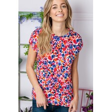 Women's Plus Floral Short Sleeve Knot Top Shirts &amp; Tops