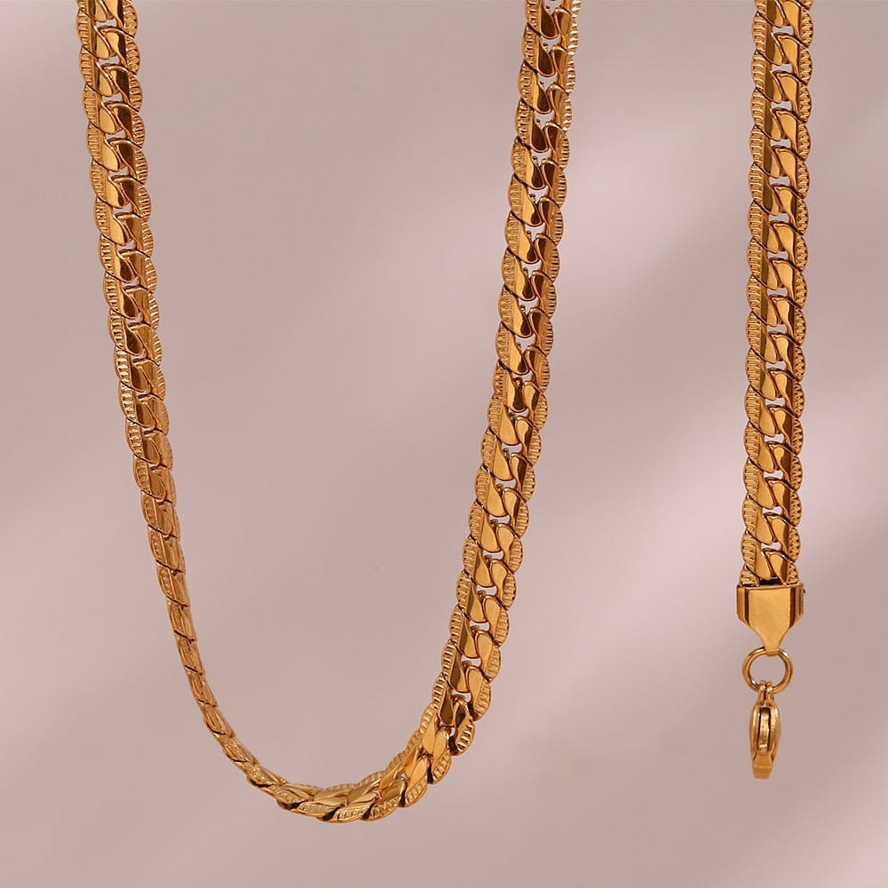 Classic Flat Cuban Chain Ne...