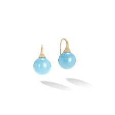 Africa Boule Aquamarine French Wire Earrings