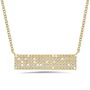 Yellow Gold 1/4ctw Wide Diamond Bar Pendant Necklace l 18 inches