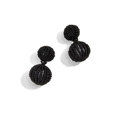 BAUBLEBAR Beaded Statement Drop Earrings, Main, color, BLACK