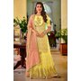 Lemon Yellow Embellished Georgette Sharara Style Suit