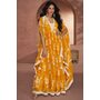 Ready To Wear Mustard Georgette Anarkali Dress With Cape