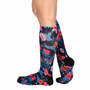 Sierra Socks Flower Patch Pattern Unisex Socks, Daily Wear Socks, Red Floral Printed Socks, Morning Wear Socks