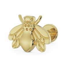 Bee 14K Gold Flat Back Earring