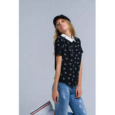 Birds will Fly Black /White Top