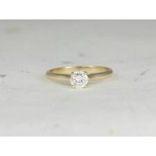 Ready to Ship Celene 5mm 14kt WHITE Gold Round Forever One Moissanite Cathedral Solitaire Engagement Ring