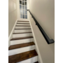 Modern Square Metal Handrail for Stairs, Black Stair Step Railing, L Brackets &amp; Hardware ADA Set