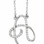 14K White 1/10 CTW Diamond Initial A 16" Necklace