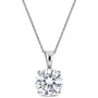 2 Ct Dew Created Moissanite Solitaire Pendant with Chain In 14k White Gold