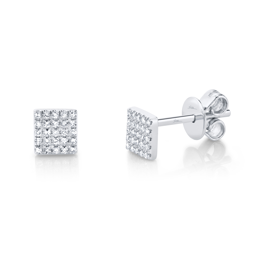 0.11Ct Diamond Pave Square ...